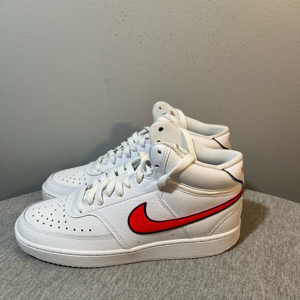 Nike Court Vision Mid 'White Flash Crimson' Women’s Shoe Size 8 CD5436-102 - Picture 4 of 11